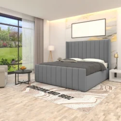 The Orlando Wingback Bed With Lines