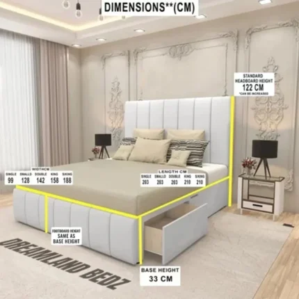 2024 Charlotte Divan Storage Bed With Optional Drawers Dimension