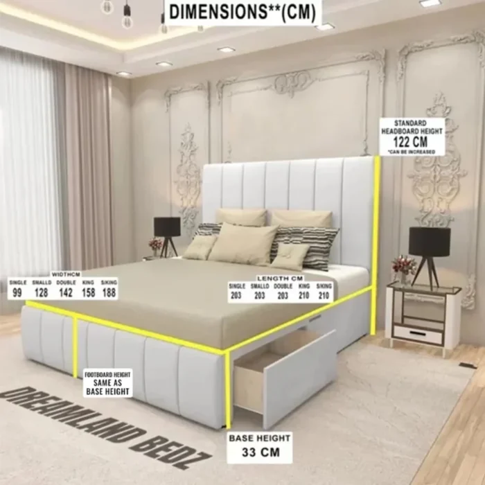 2024 Charlotte Divan Storage Bed With Optional Drawers Dimension
