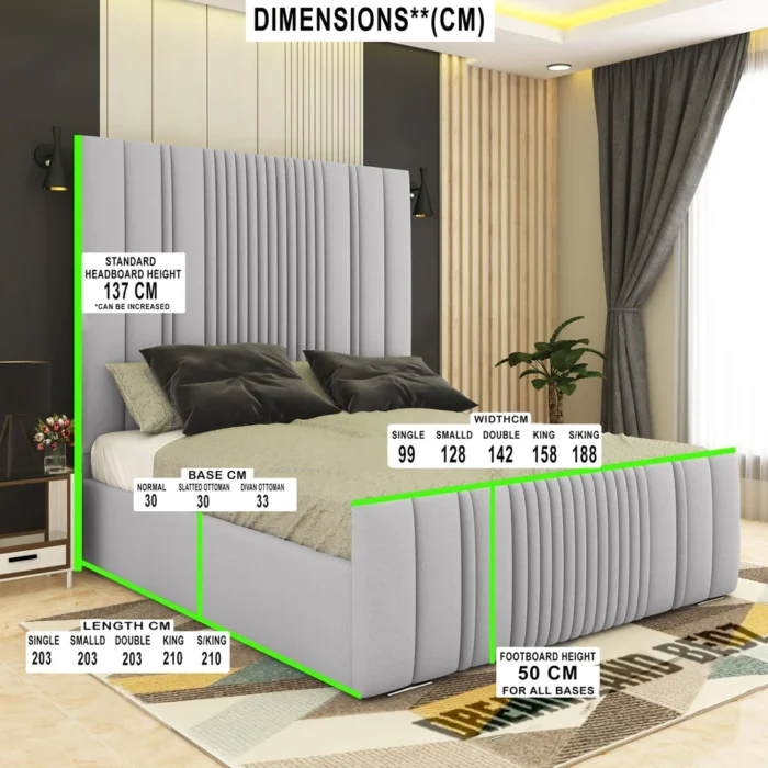 2024 Middleton High Headboard Bed Frame Grey2 Piece Headboard Dimension
