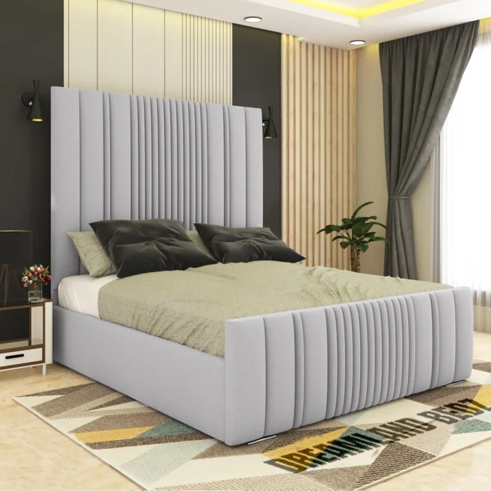 2024 Middleton High Headboard Bed Frame Grey2 Piece Headboard