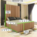 2024 Middleton High Headboard Bed In Brown Frame 2 Piece Headboard Dimension