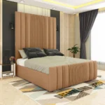 2024 Middleton High Headboard Bed In Brown Frame 2 Piece Headboard