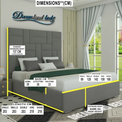 2025 Harlow Panel Bed Frame Dimension