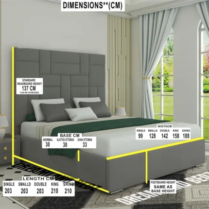 2025 Harlow Panel Bed Frame Dimensions
