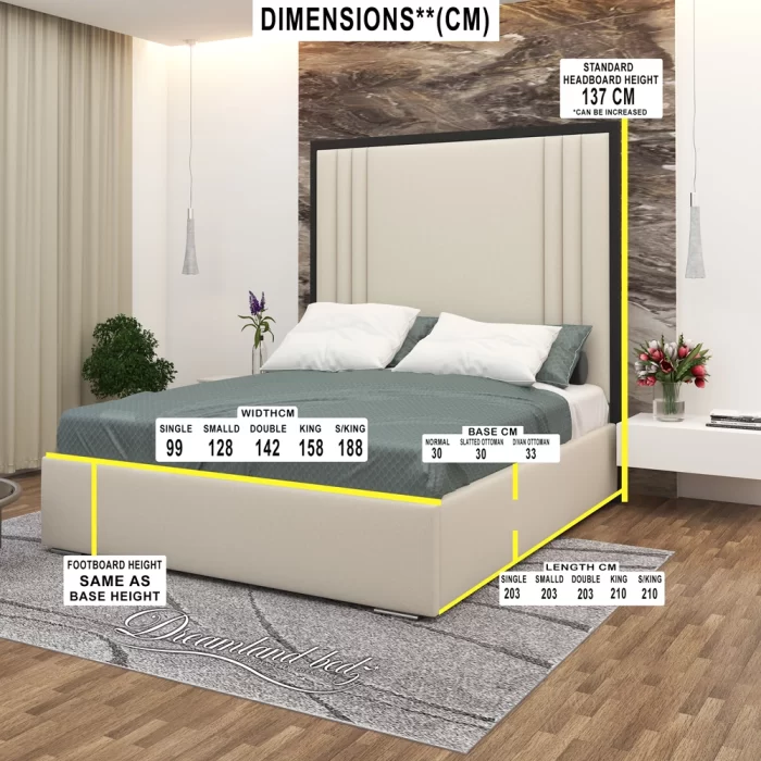 2025-ibiza-black-trim-bed-frame-with-black-plush-and-cream-plush-fabric-dimensions