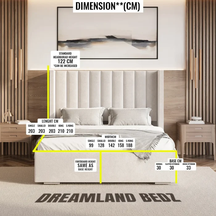 2025 Madison Ottoman Storage Bed Dimension Sizes