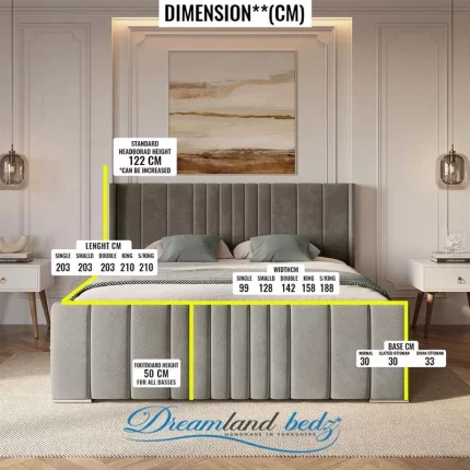 2025 New York Bed Frame Optional Ottoman Storage Dimension Sizes