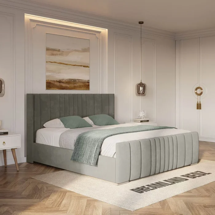 2025 New York Bed Frame Optional Ottoman Storage Side View