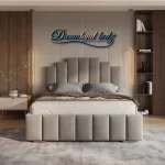 2025 Phoenix Art Deco With Low Foot In Cream Plush Optional Ottoman Storage Front View