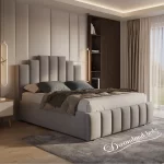 2025 Phoenix Art Deco With Low Foot In Cream Plush Optional Ottoman Storage Side View