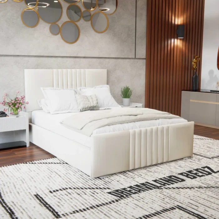 2025 Wiltshire Bed Plush Cream Left Side View