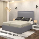 Alexis Luxuries Upholstered Bed Frame With Optional Ottoman Storage Dark Colour