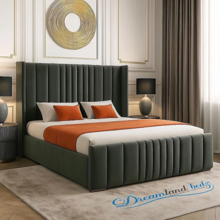 Aurarest Modern Wingback Bed Frame With Optional Ottoman Storage Video