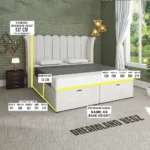 Britannia Wingback Divan Ottoman Bed Dimensions