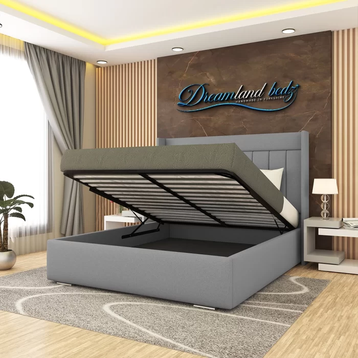 Brooklyn Wingback Bed Frame with Lines - Image 6