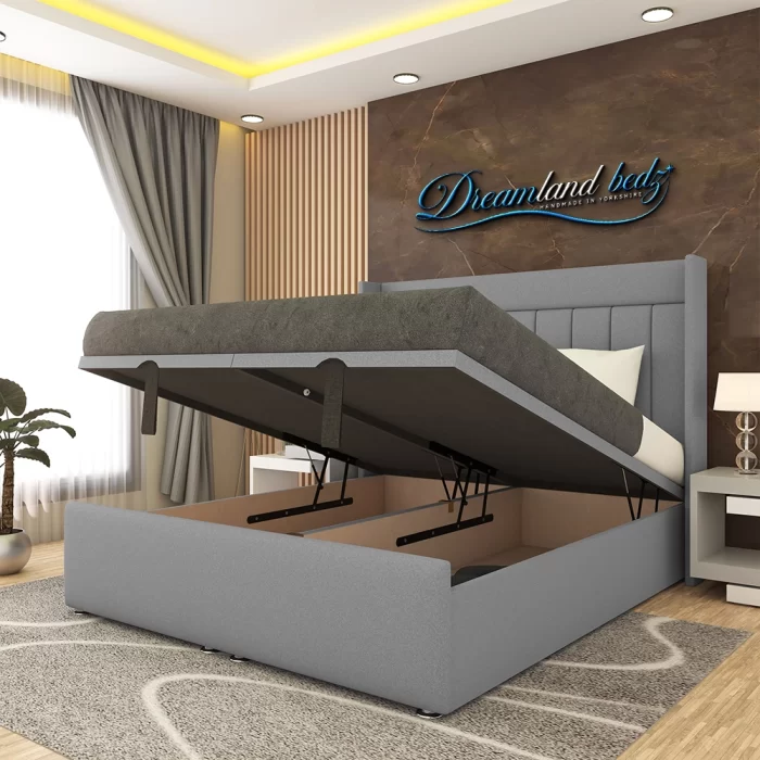 Brooklyn Wingback Bed Frame with Lines - Image 5