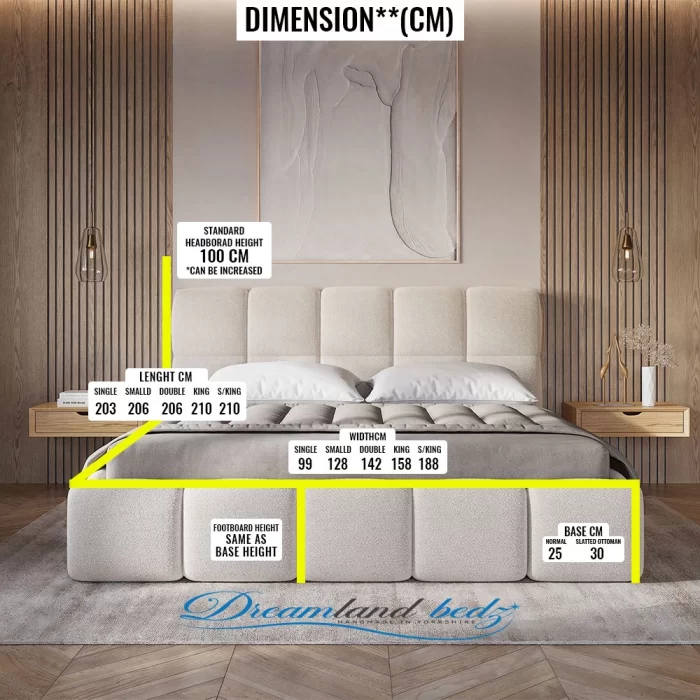 Cloudluxe Upholstered Bed Dimension Sizes