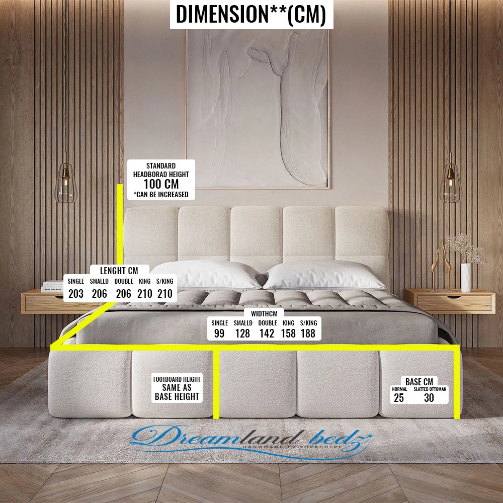 Cloudluxe Upholstered Bed Dimension Sizes