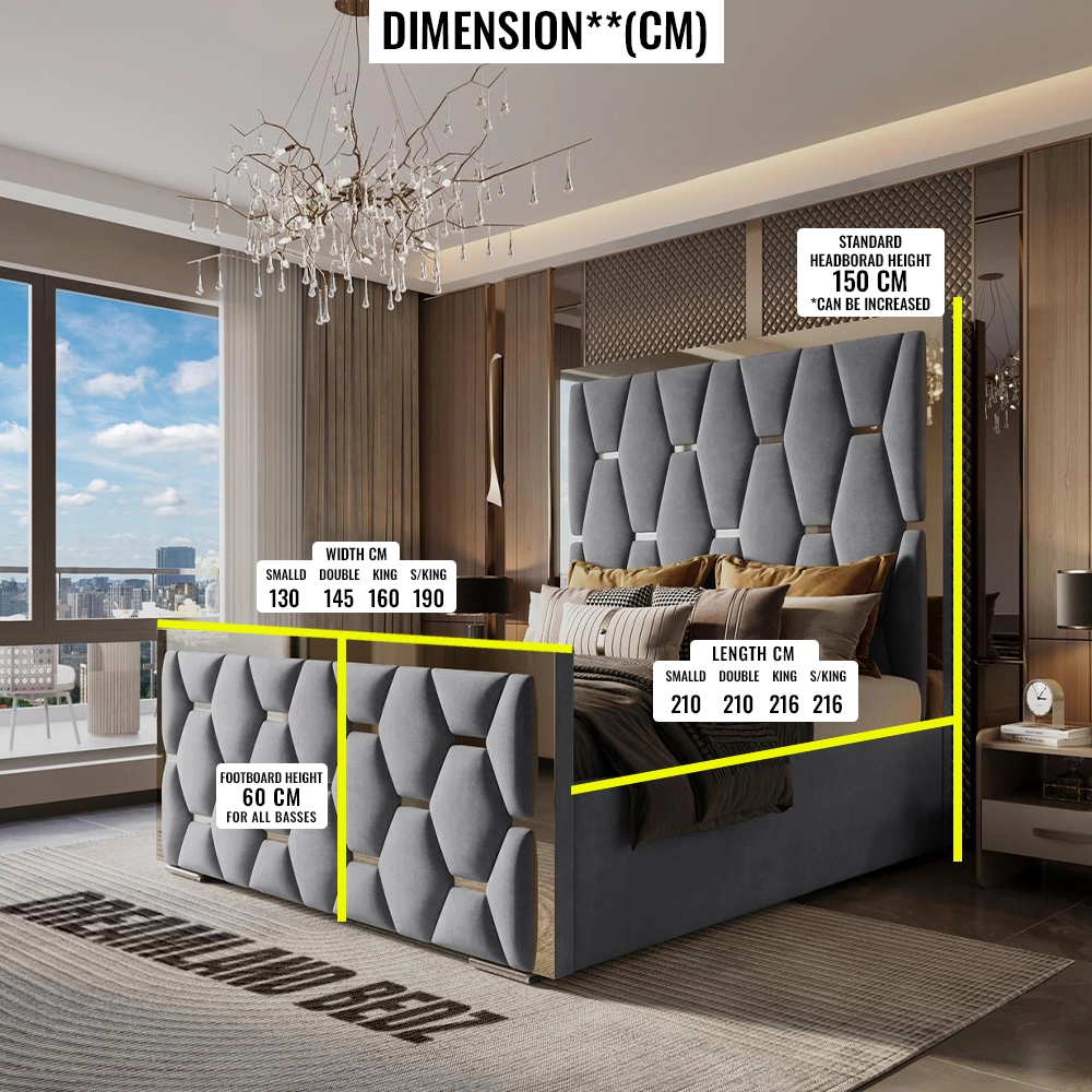 Dreamlandbedz 2026 Davies Ottoman Bed Frame Dimension Sizes