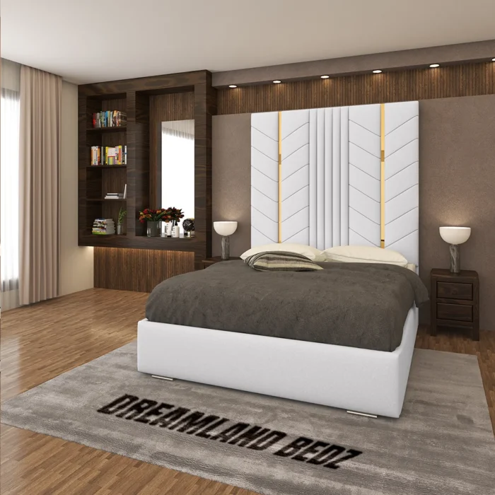 Luxurious Golden Pyramid Bed With Optional Ottoman Storage In Uk