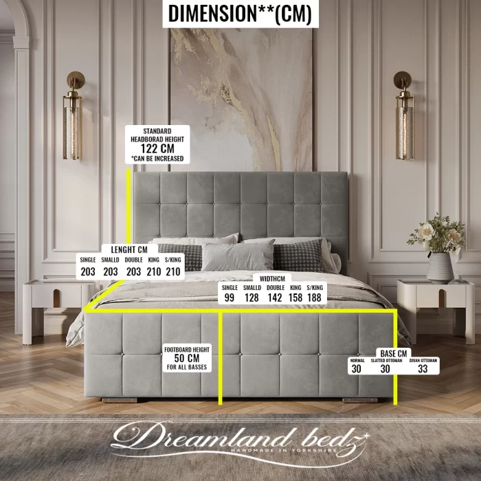 Nashville Cube Bed Frame Dimenion
