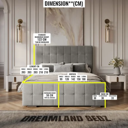 Nashville Cube Bed Frame Dimension