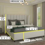 The Britannia Wingback Divan Ottoman Bed Dimensions