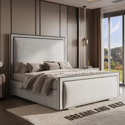 The Ivy Ottoman Bed With Black Piping Bed In Uk