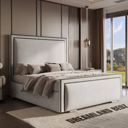 The Ivy Ottoman Bed With Black Piping Bed In Uk