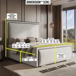 The Ivy Ottoman Bed With Black Piping Bed In Uk Dimension Sizes