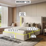 The Kensington Luxury Wingback Bed Dimension Sizes