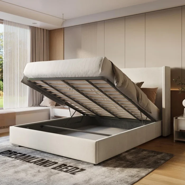 The Kensington Luxury Wingback Storage Bed
