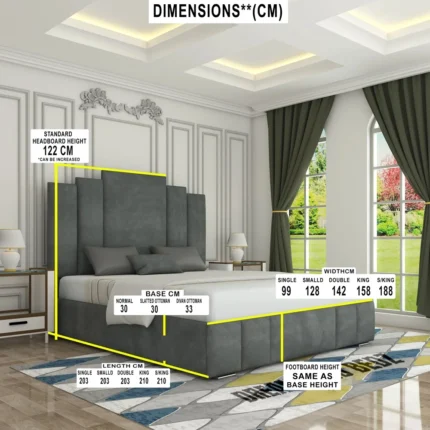 The Royal Art Deco Bed Frame Dimension