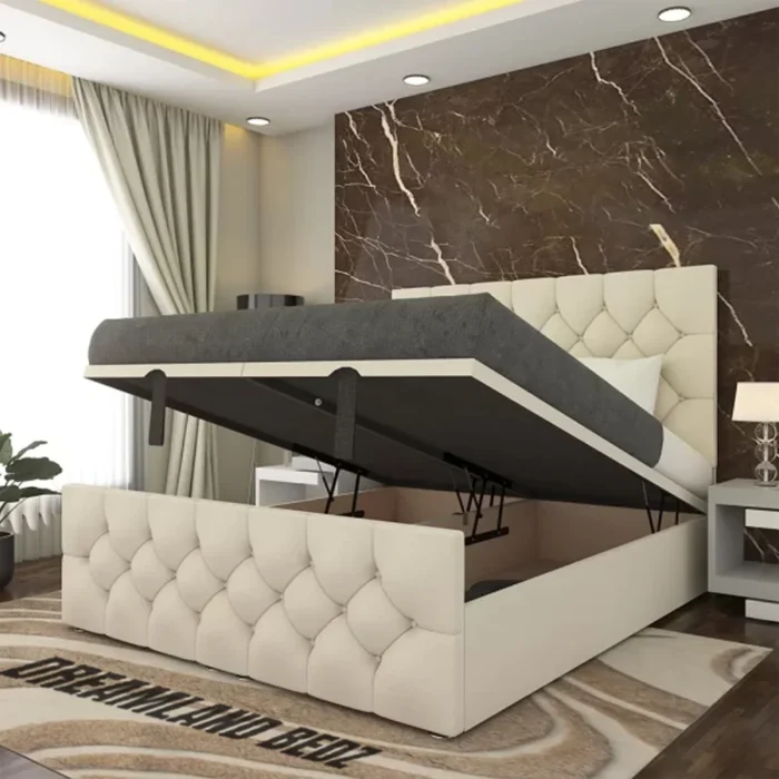 Windermere Upholstery Bed With Optional Ottoman Storage Solid Base