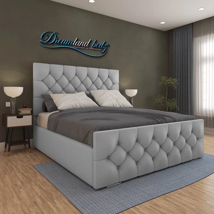 Windermere Upholstery Bed With Optional Ottoman Storage Assebled In Room