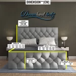 Windermere Upholstery Bed With Optional Ottoman Storage Dimension