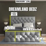Windermere Upholstery Bed With Optional Ottoman Storage Dimension