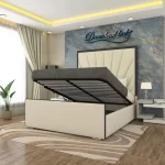 athens-linear-black-trim-bed-frame-with-optional-ottoman-storage-1