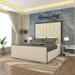 athens-linear-black-trim-bed-frame-with-optional-ottoman-storage