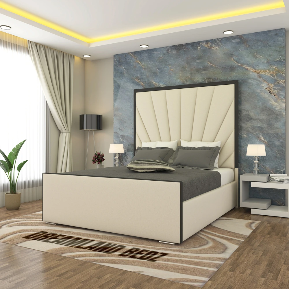 Athens Linear Black Trim Bed Frame With Optional Ottoman Storage Bed Athens Linear Black Trim Bed Frame With Optional Ottoman Storage Bed