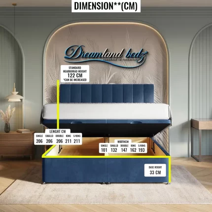 Barcelona Ottoman Divan Bed Logo Place Dimesnion