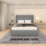 Brooklyn Wingback Bed Frame Dark Color Fabric