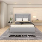 Brooklyn Wingback Bed Frame In Silver Fabric