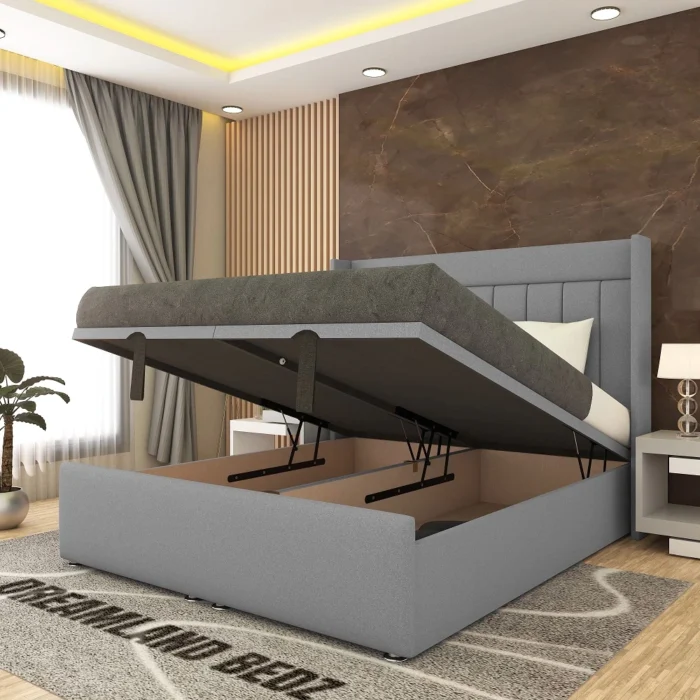 Brooklyn Wingback Bed Frame With Gas Lifted Base