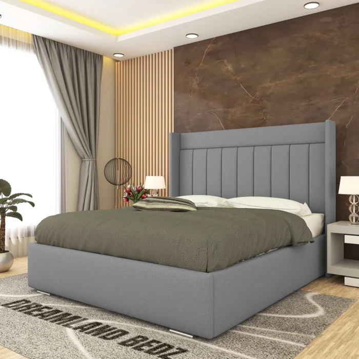 Brooklyn Wingback Bed Frame With Multiple Fabrics Choice