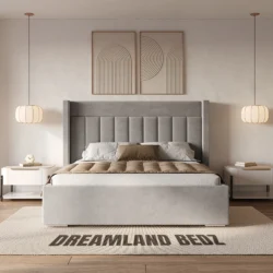 Brooklyn Wingback Bed Frame with Lines