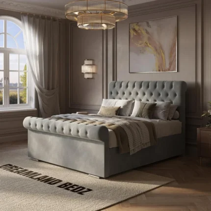 Cairo Chesterfield Ottoman Bed Frame Side View