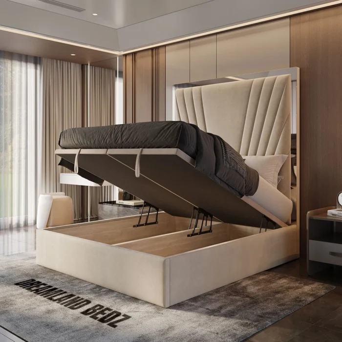 Cannes Mirror Bed Frame With Storage Base