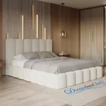 Cheshir Teddy Boucle Cream Bed Left Side View